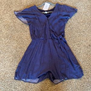 Everly Blue Polka Dotted Romper